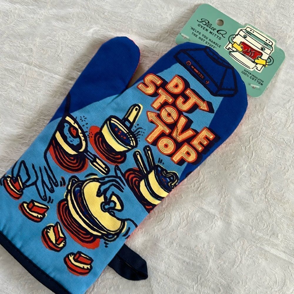 Blue Q Cotton Oven Mitt Cook Bake DJ Stove Top Pots and Pans